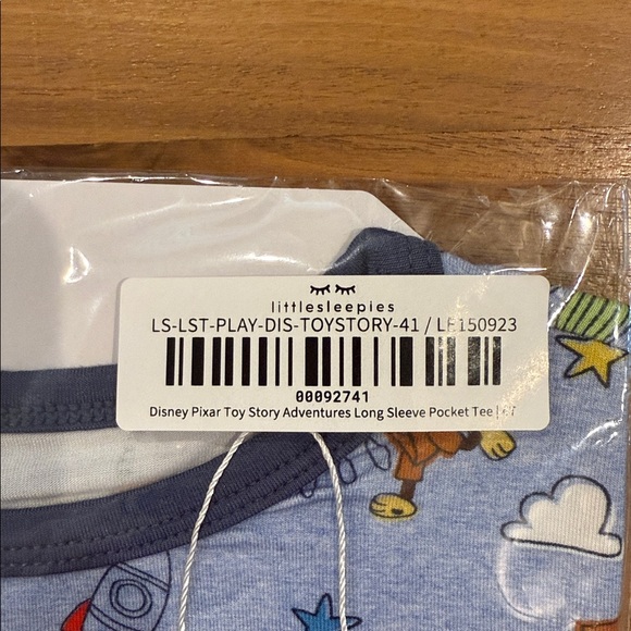 Little Sleepies Disney Pixar Toy Story pals pocket tee Long Sleeve Shirt 4T - Picture 3 of 4